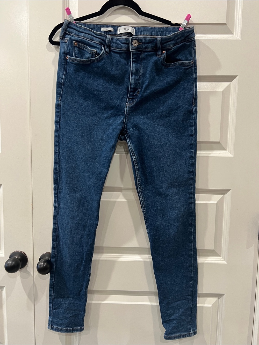 Mango Women's Skinny Jeans in Dark Blue Denim Sz 12